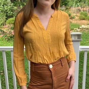 Lightweight yellow floral blouse